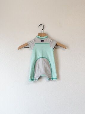 Patagonia Baby Romper Newborn Striped Green One Piece Outfit